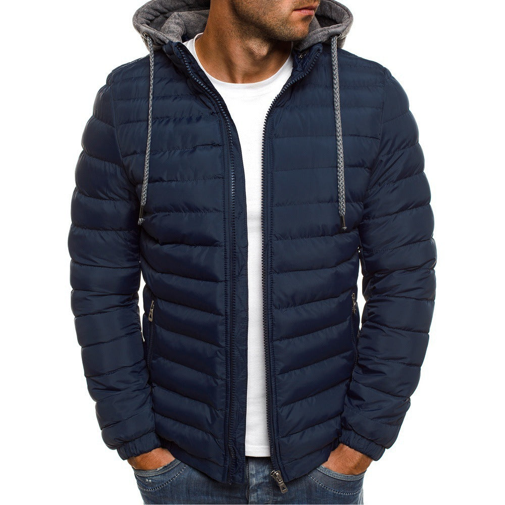 Herren Leichte Steppjacke mit abnehmbarer Kapuze und weichem Innenfutter WW