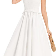 Damen elastisches Maxikleid mit Rüschendetails und geschmeidigem Material WW