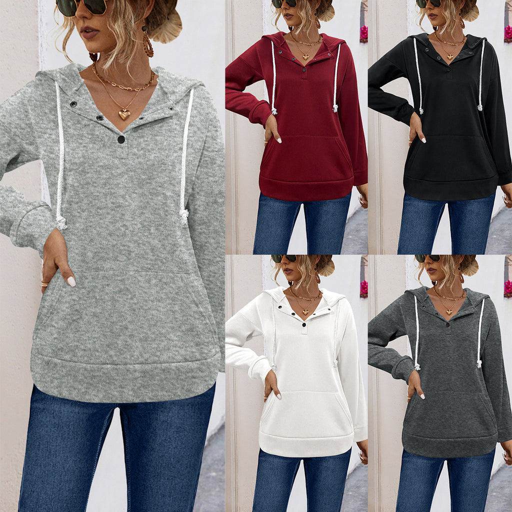 Damen Hoodie mit Knopfleiste und lässigem Schnitt WW
