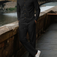 Herren eleganter Freizeitanzug mit strukturierter Oberfläche und praktischen Taschen WW