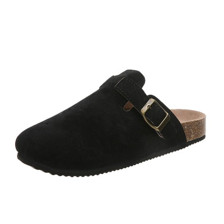 Damen Clogs mit elegantem Lederobermaterial und modischem Schnallen-Design W&W