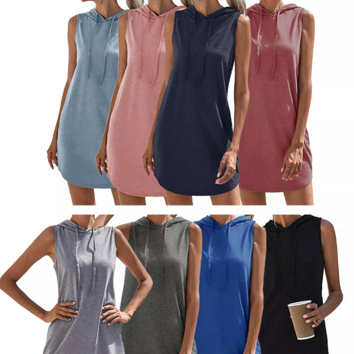 Damen Kapuzenkleid aus atmungsaktivem Jersey-Material W&W Mode