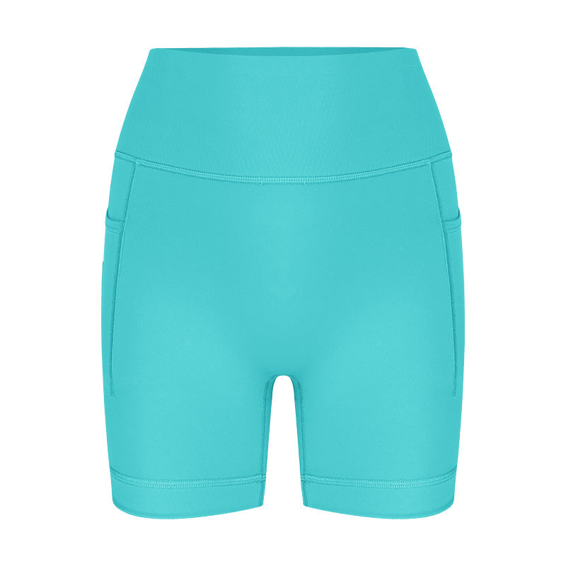 Damen sportliche hoch Taillierte Radlerhose mit praktischen Seitentaschen WW