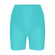 Damen sportliche hoch Taillierte Radlerhose mit praktischen Seitentaschen WW