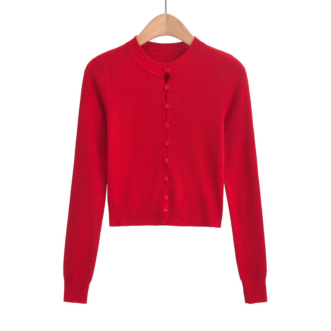 Damen Strickjacke mit modischem Rundhalsausschnitt und eleganter Knopfleiste W&W Mode