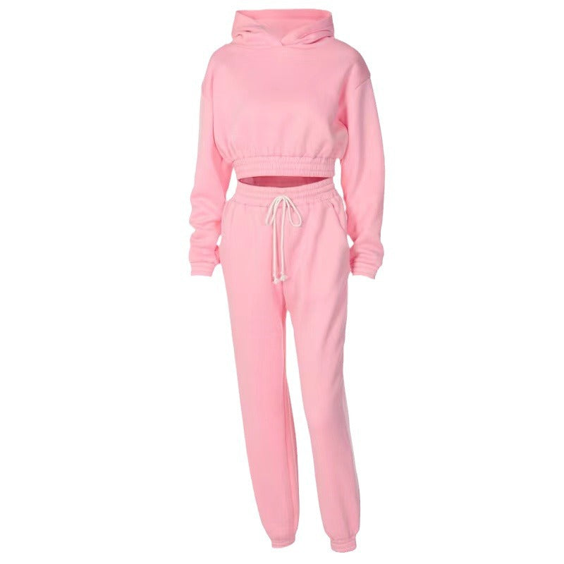 Damen sportliches und lässiges Hoodie-Set mit weitem Schnitt WW