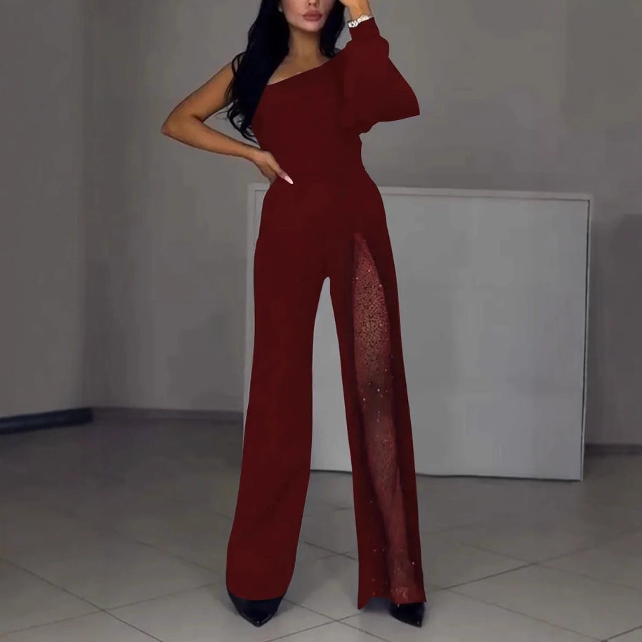 WW | Sexy einseitiger High-Slit-Jumpsuit