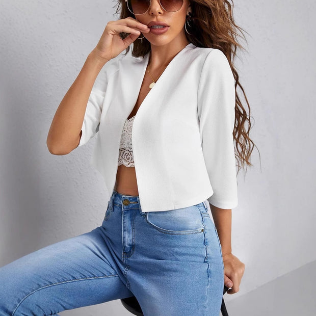 Damen cropped Blazer mit eleganter Silhouette und lockerer Passform WW