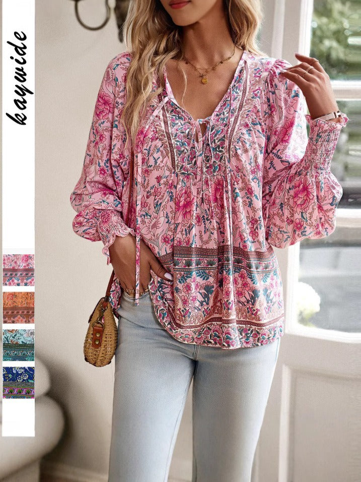 Damen Blusenshirt mit floralem Design und lässigem Schnitt W&W Mode