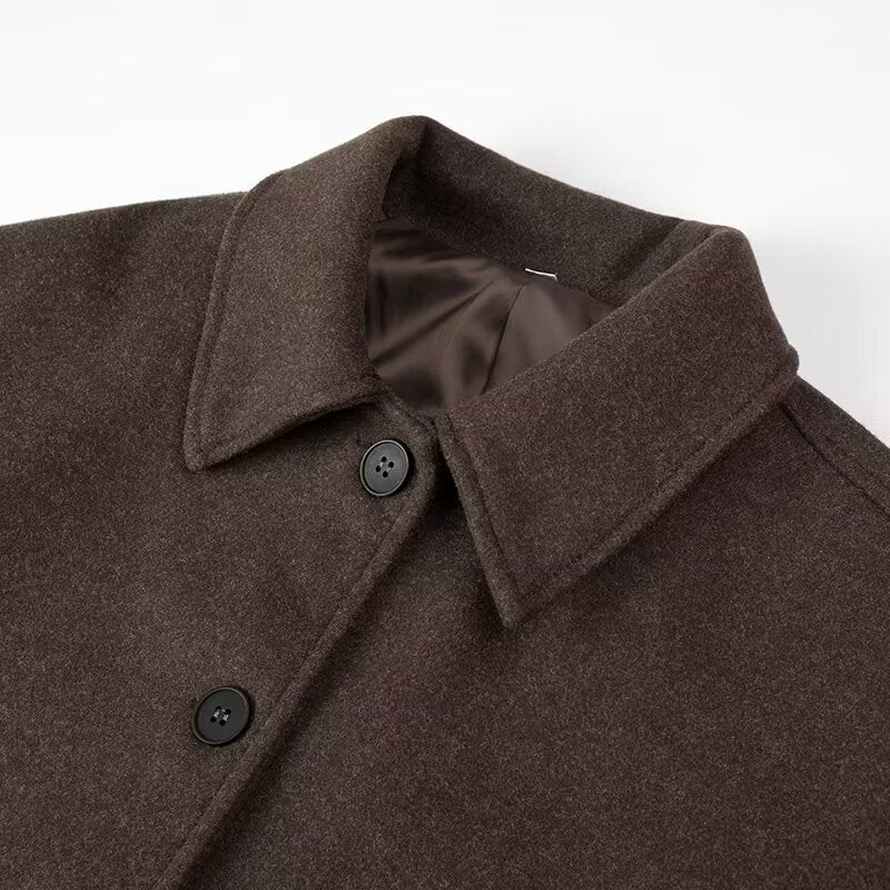 Damen lässige Wolljacke mit modernem Kragen und praktischen Eingrifftaschen W&W