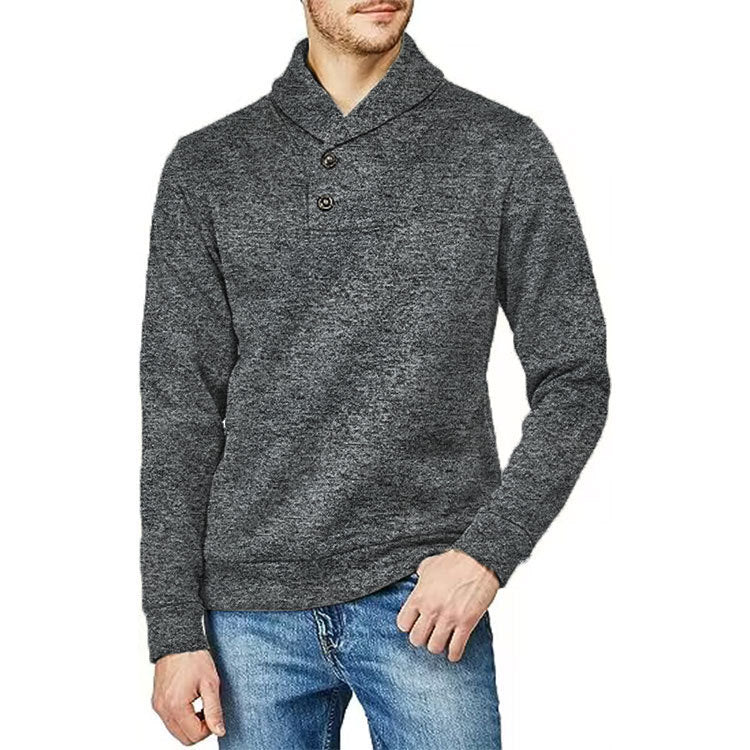 Herren Pullover mit Stehkragen und Knopfdetail WW