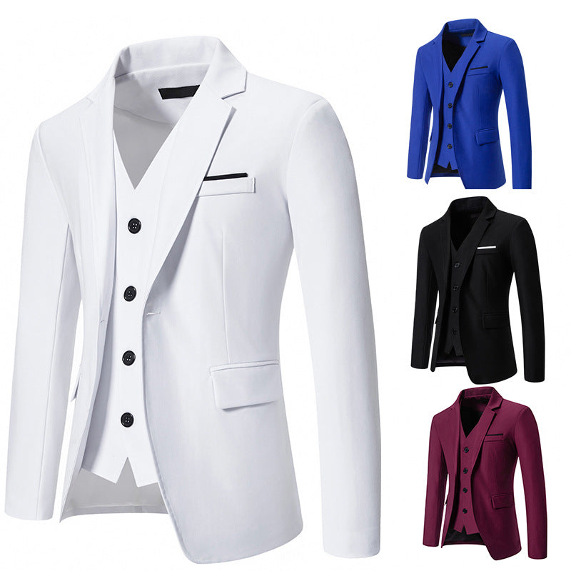 Herren elegant ausgestattetes Anzugset mit Blazer, Weste und Hose WW