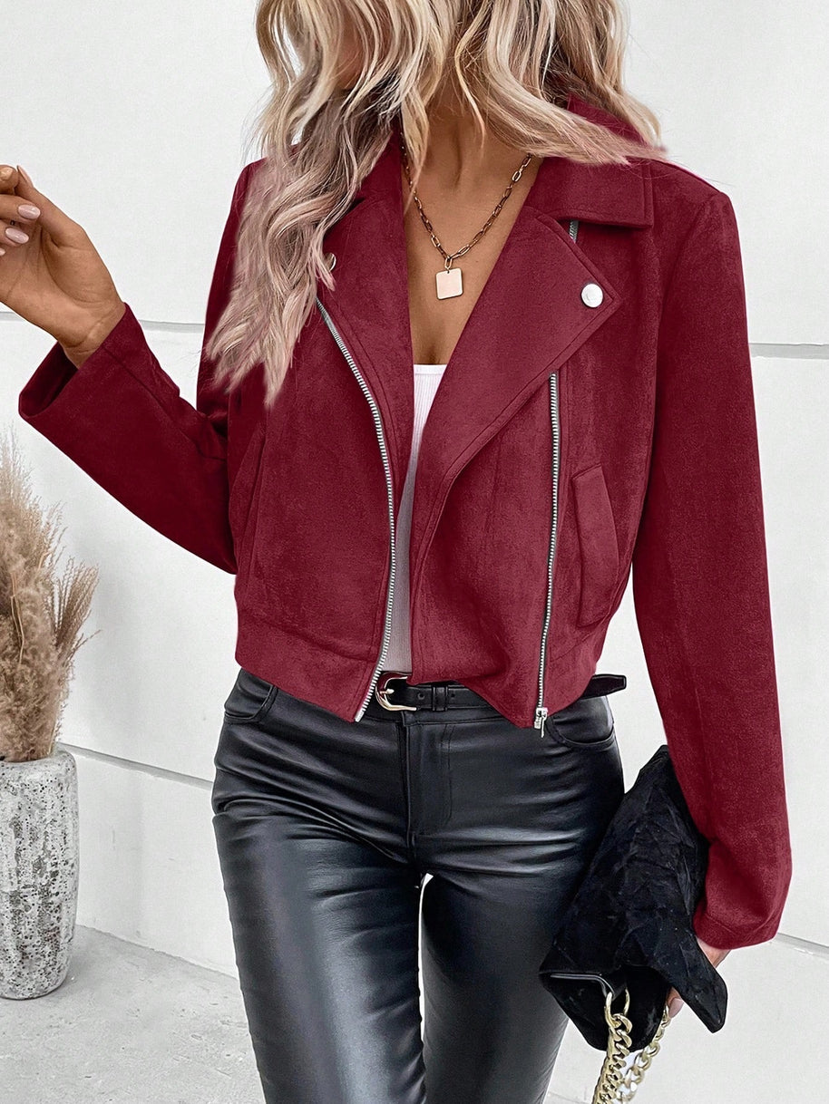 Damen Bikerjacke aus weichsamtem Material WW