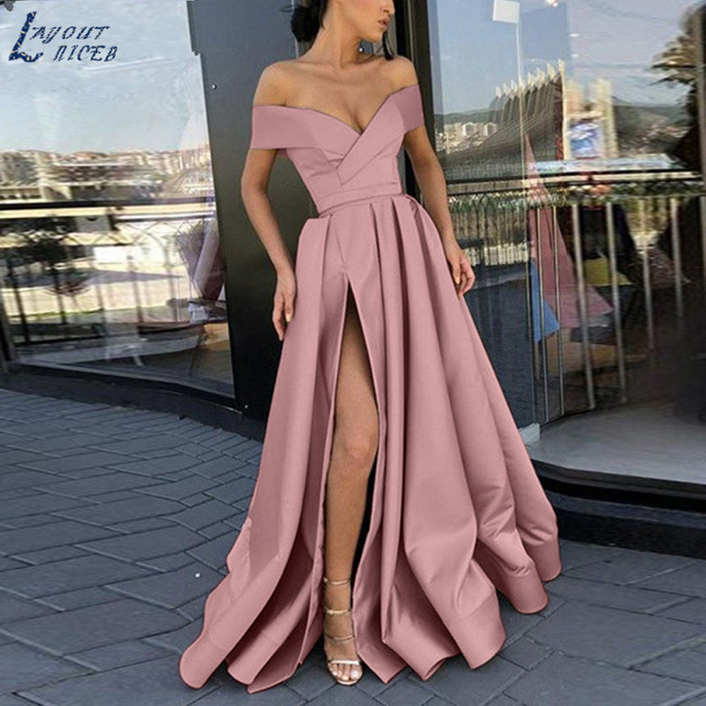 WOLFF | eBay Satin Mehrfarbiges Tiefes V-Ausschnitt Kleid