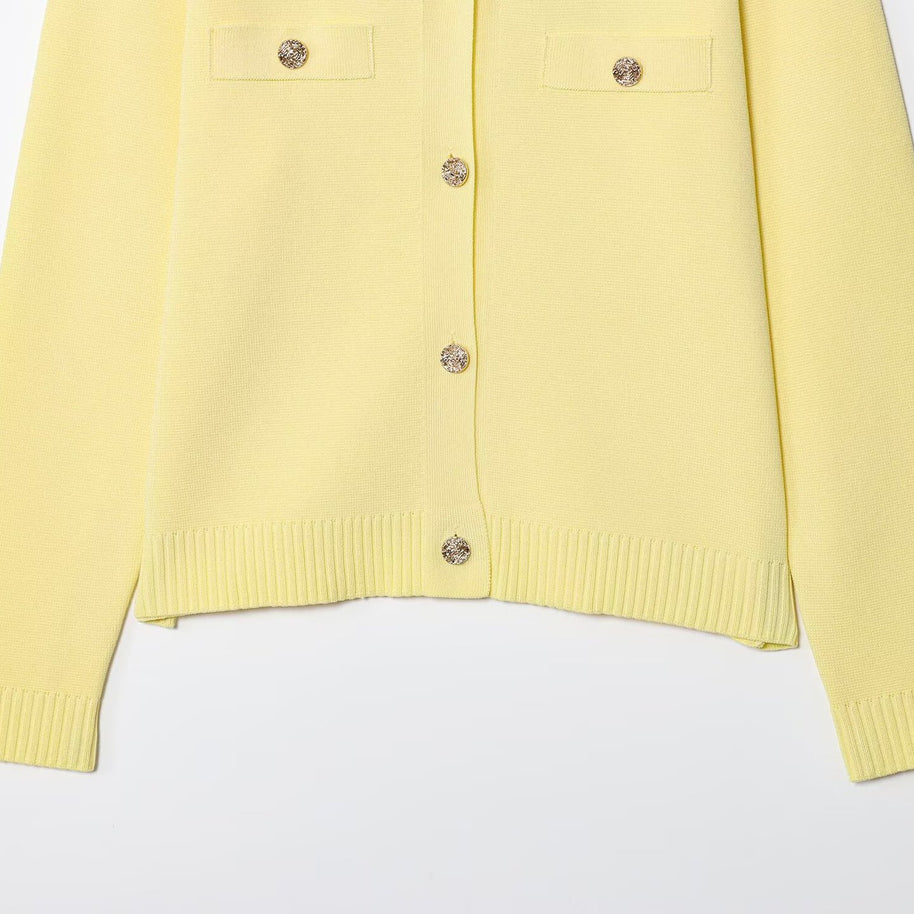 Damen Strickjacke mit elegantem Knopfdesign und praktischen Taschen WW