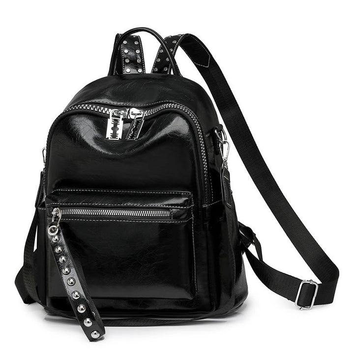 W&W Mode | Rucksack - Silber - Hochwertiges Leder mit Polyester-Futter