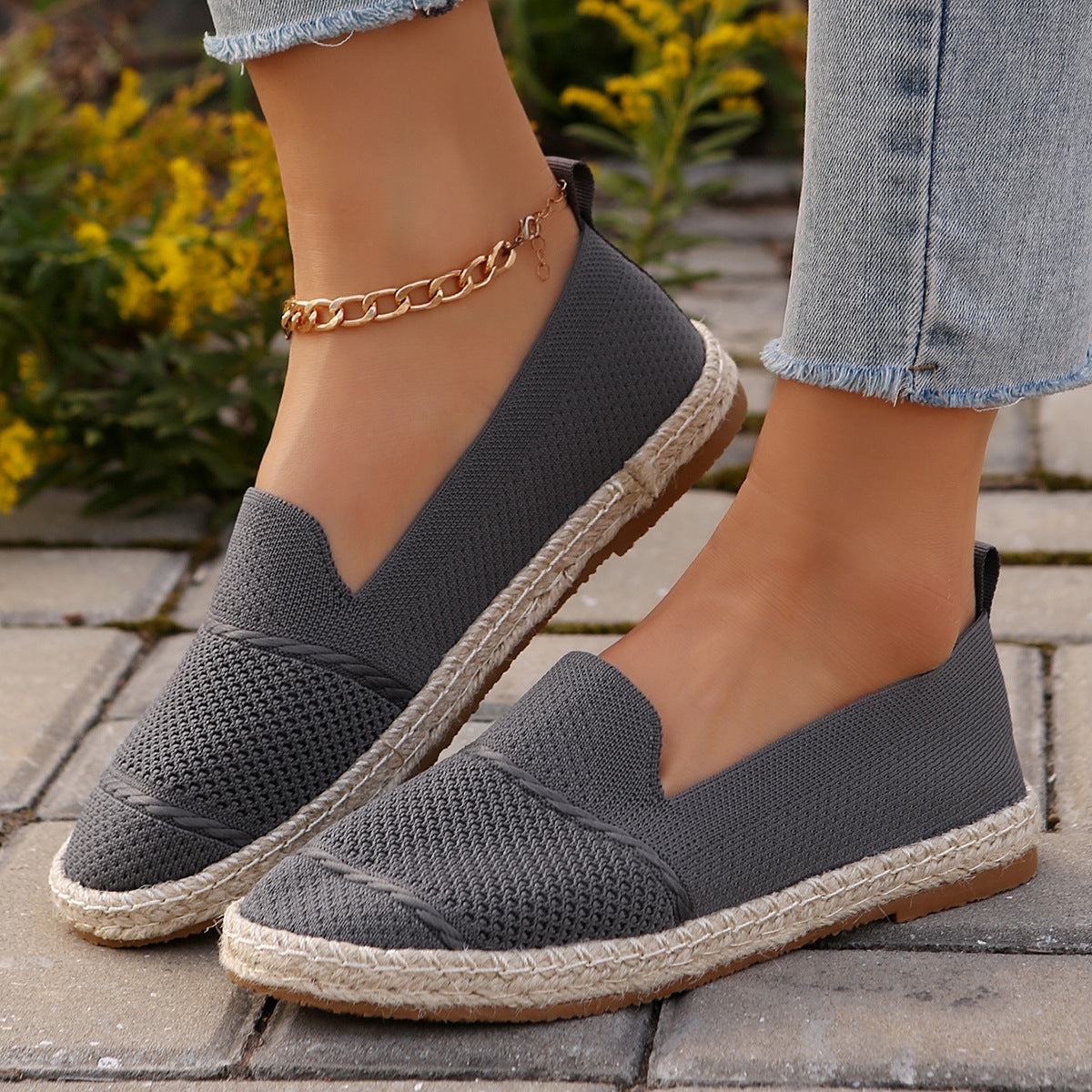 Damen Espadrilles mit atmungsaktiver Obermaterialstruktur und bequemer Sohle WW