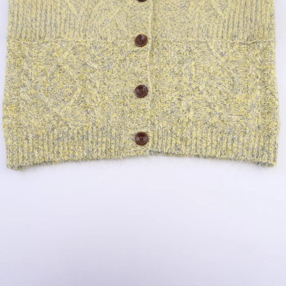 Damen Strickjacke mit schickem, weichem Stoff und dekorativen Knöpfen WW