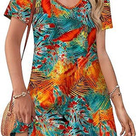 Damen Kurzarm Freizeitkleid WW