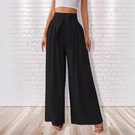 Damen Weite Hose mit hohen Bundfalten WW