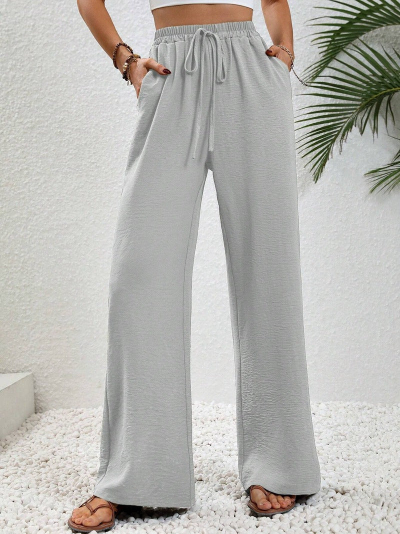 Damen Weite Freizeit-Hosen mit elastischem Bund und praktischen Seitentaschen WW