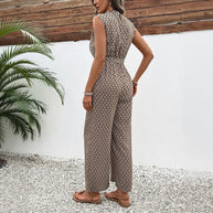 Damen Jumpsuit mit elegantem Knoten und floralem Design WW