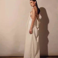 WW | Maxikleid mit V-Ausschnitt und Hohem Blumen-Schlitz