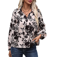 Damen Bluse mit eleganten Rüschendetails und verspieltem Blumenmuster WW