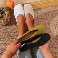 Damen atmungsaktive Ballerinas mit elegantem Lochmuster und rutschfester Sohle WW