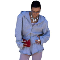 Damen Sportlicher Kapuzenjacke mit schmalem Bund und langen Ärmeln WW