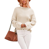 Damen Baumwoll-Pullover mit hohem Kragen WW