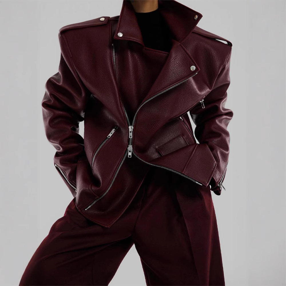 Damen Bikerjacke aus hochwertigem Leder WW