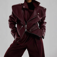 Damen Bikerjacke aus hochwertigem Leder WW