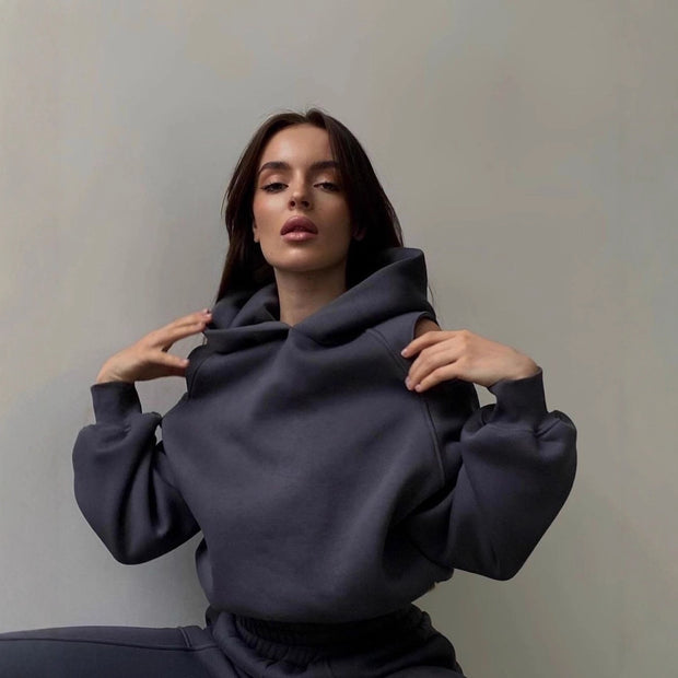 Damen Sportliches Sweatshirt und Jogginghose Set WW