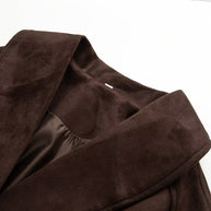 Damen elegante weiche Jacke im Stil eines Blazers mit Taillengürtel WW