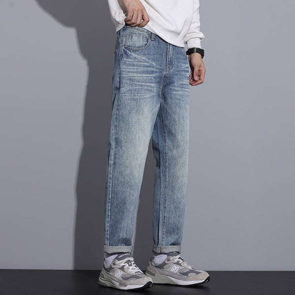 Herren Relaxed Fit Jeans mit lässigem Design und Vintage-Waschung WW