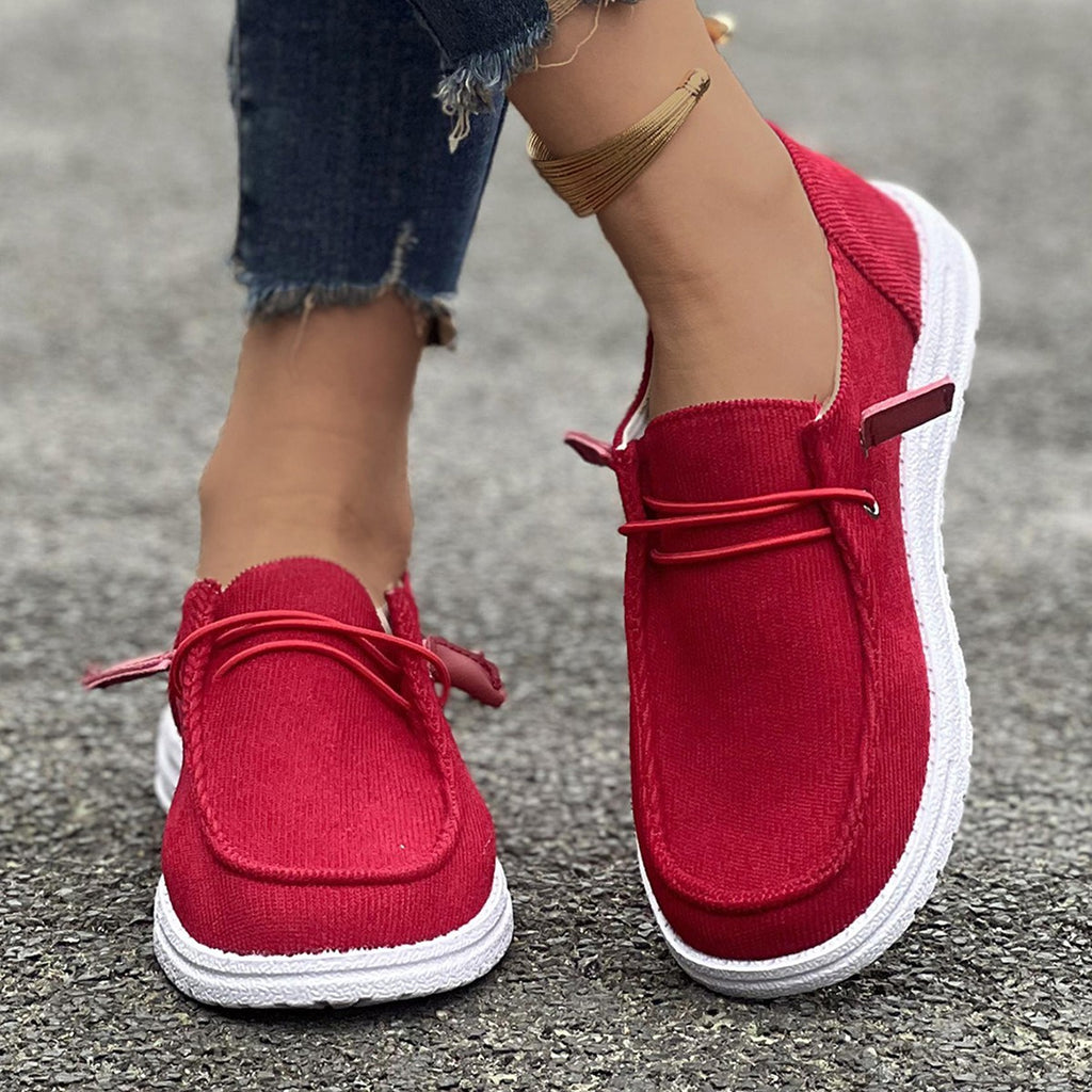 Damen lässige Slip-On Schuhe mit elastischem Komfort WW