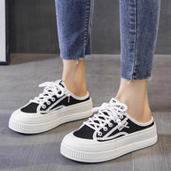 Damen Sneaker-Pantoletten im luftigen Mesh-Design mit modischer Plateausohle WW