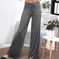 Damen Weite Freizeithose mit elastischem Bund und verstellbarem Kordelzug WW