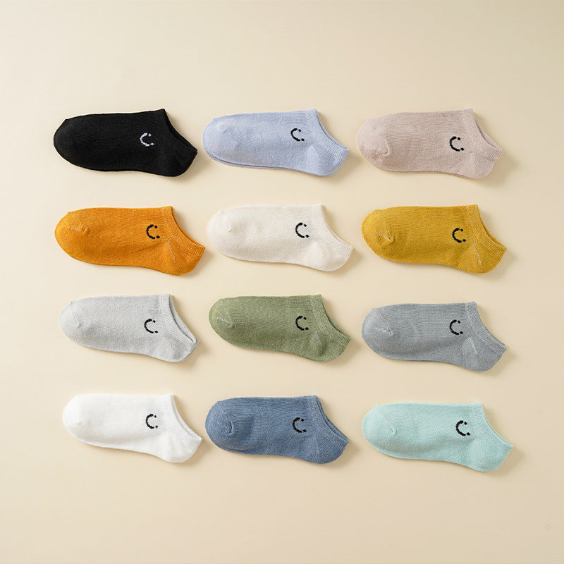 Damen Socken mit fröhlichem Smiley-Motiv WW
