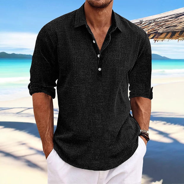 Herren leichter Leinenhemd mit halben Ärmeln WW