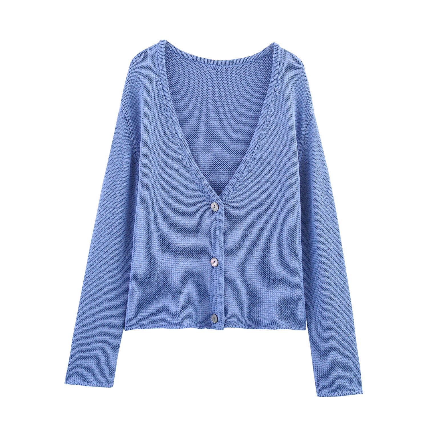 Damen Strickjacke mit V-Ausschnitt und elegantem Knopfverschluss WW