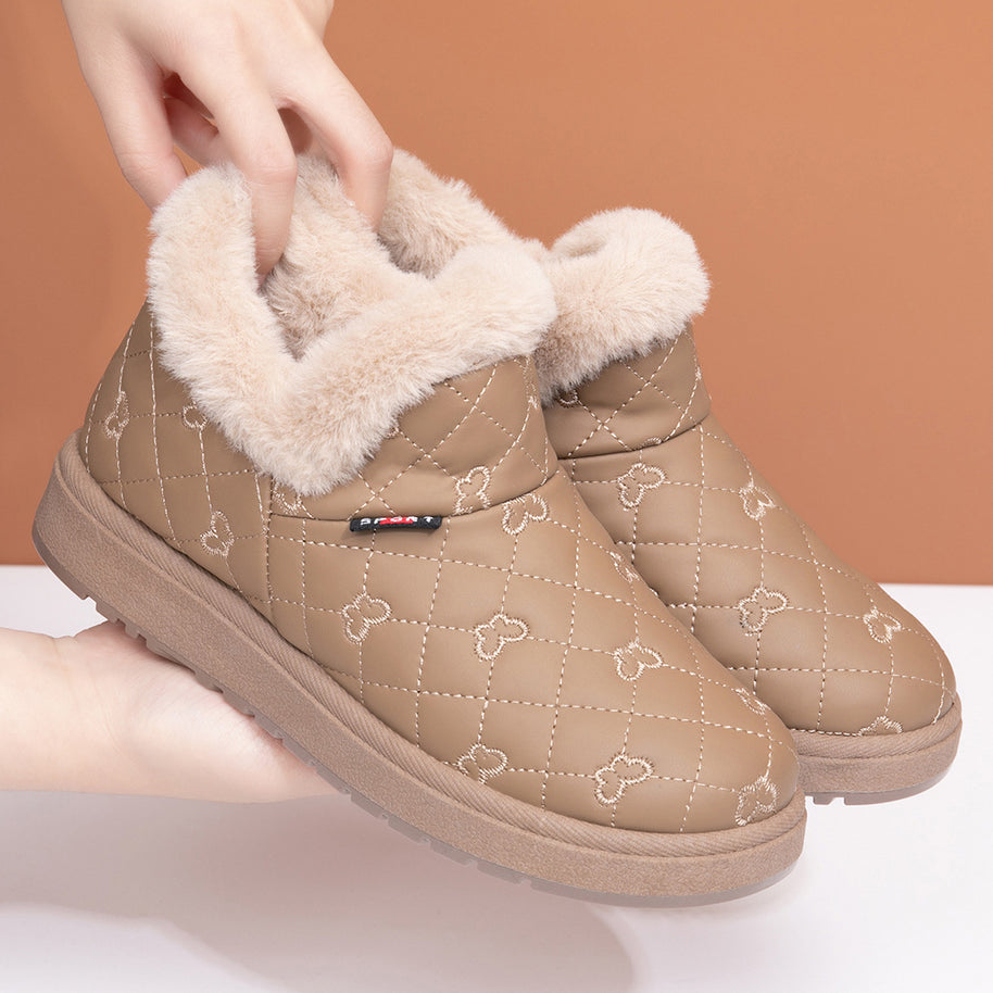 Damen Stilvolle und warme Fleecegefütterte Hausschuhe WW