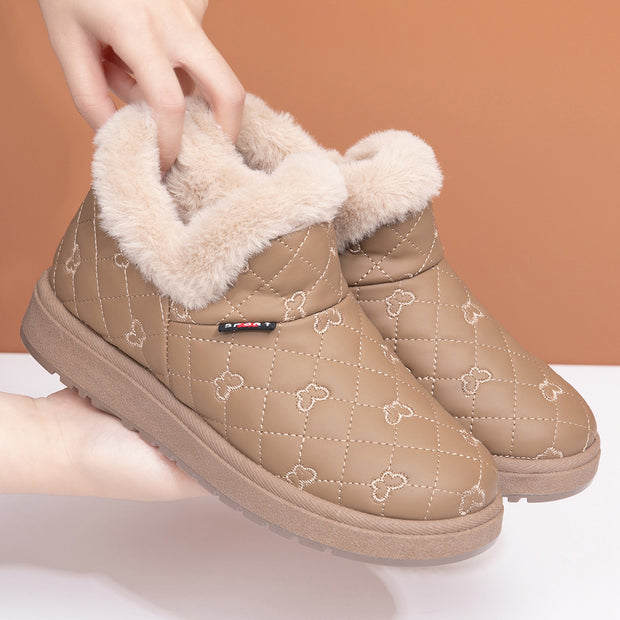 Damen Stilvolle und warme Fleecegefütterte Hausschuhe WW