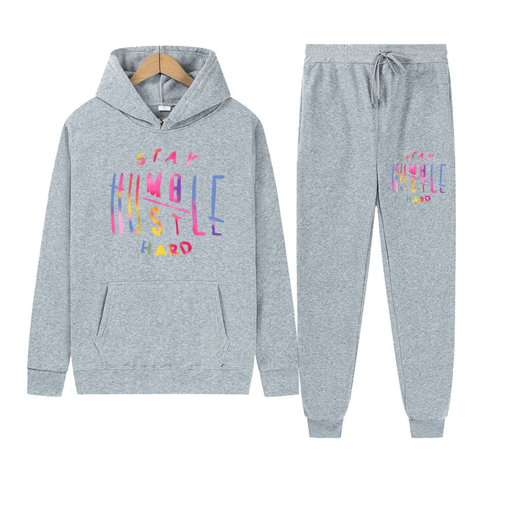 Damen Sportliches Hoodie- und Jogginghose-Set mit motivierendem Aufdruck WW