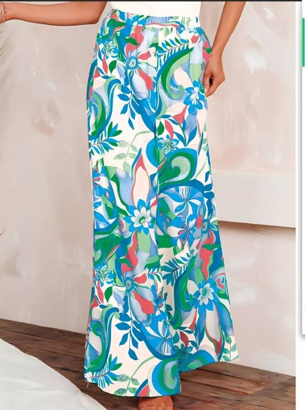 Damen Langer, luftiger Maxirock mit buntem floralem Design WW
