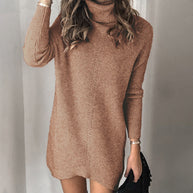 Damen Strickkleid mit hohem Kragen WW