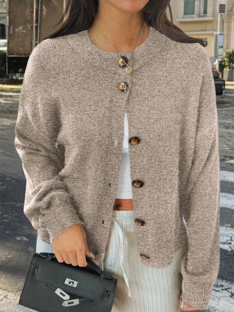Damen Strickjacke mit Knopfdetails und lässigem Schnitt WW