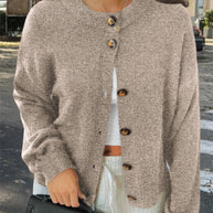 Damen Strickjacke mit Knopfdetails und lässigem Schnitt WW