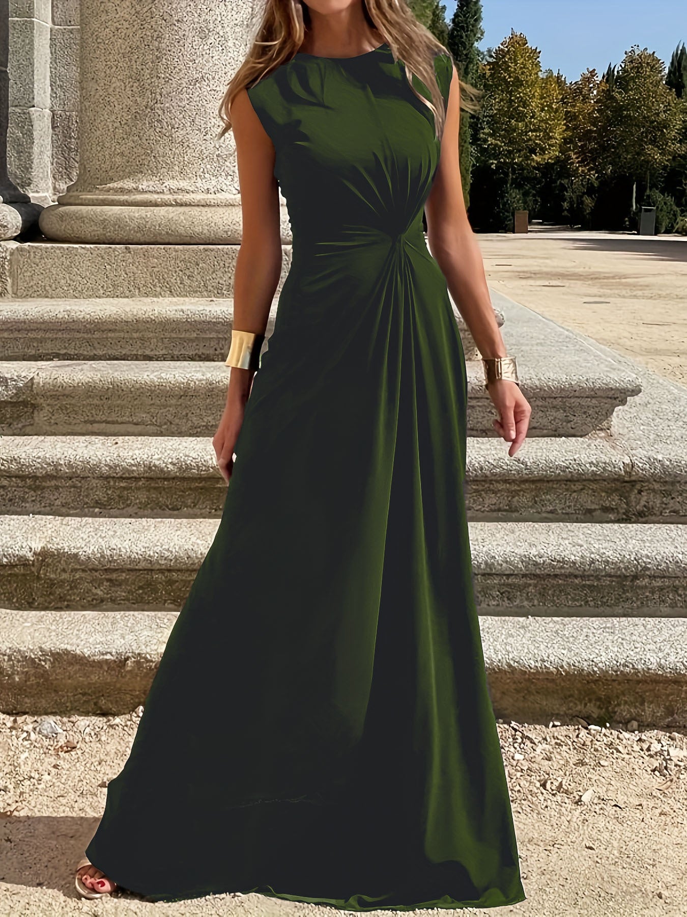 Damen Elegantes Abendkleid mit schickem Faltenwurf und figurbetontem Schnitt WW
